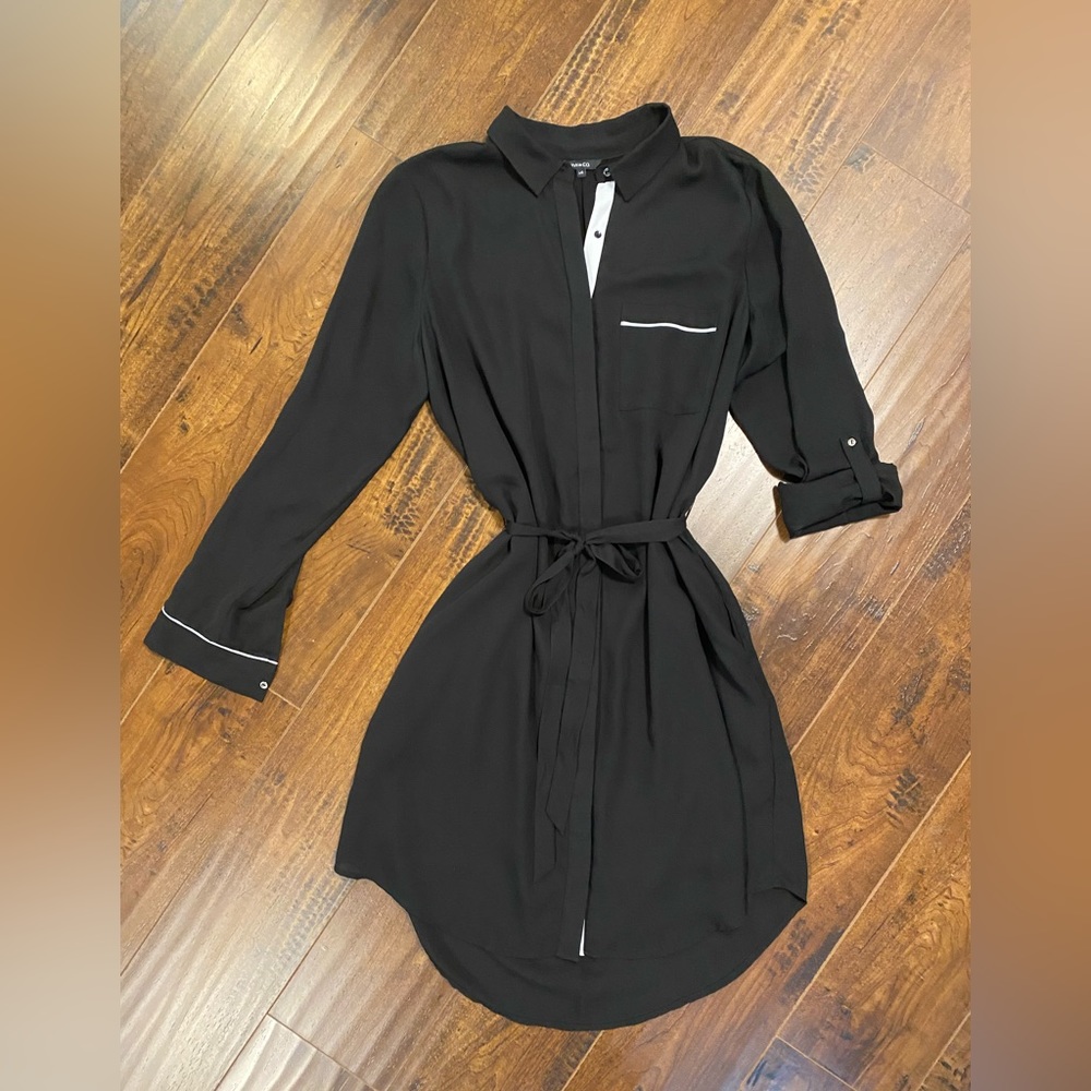 RW&Co black shirt dress with contrasting details